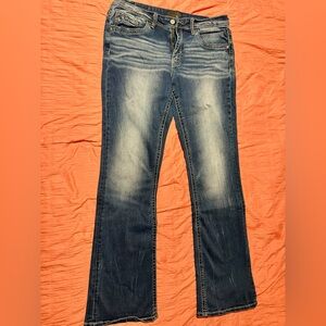 Buckle Black Bootcut Jeans- 31x34 dark wash.